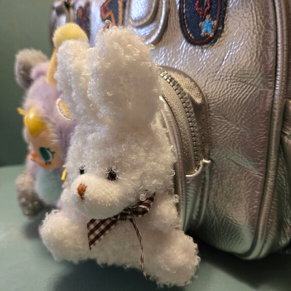 Y2K Silver Handbag w/Optional Backpack Straps-Embellished with Plush Baby Molly main image 12